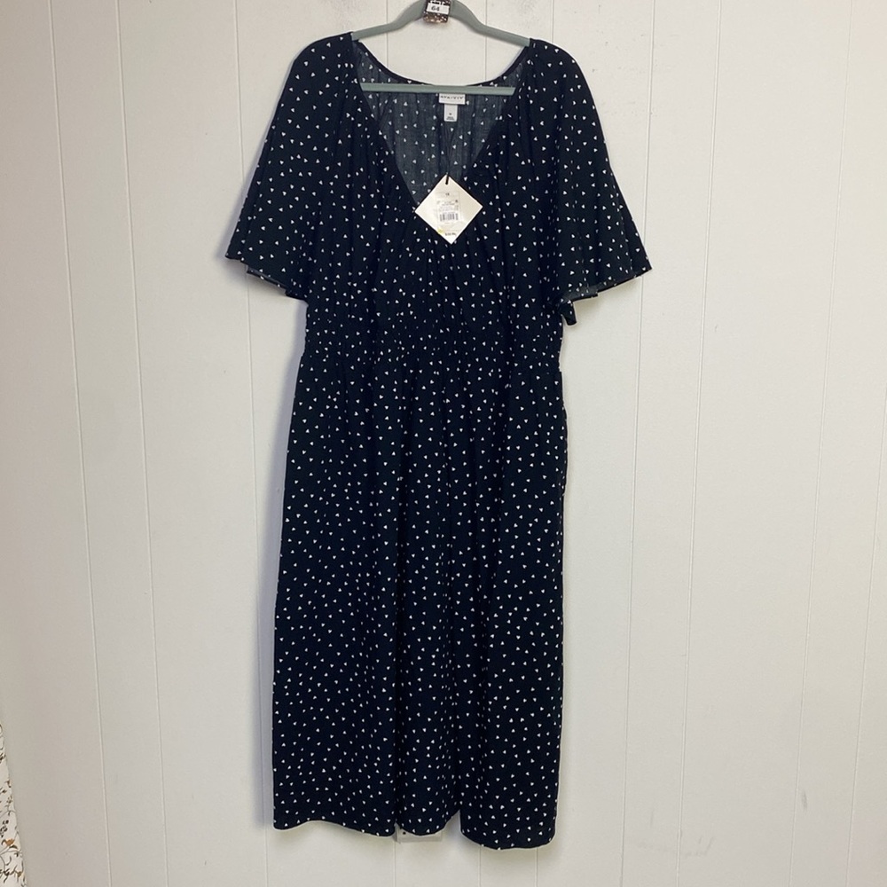 Women's Flutter Short Sleeve Midi A-Line Dress - Ava & Viv Sz 1X - Picture 2 of 9